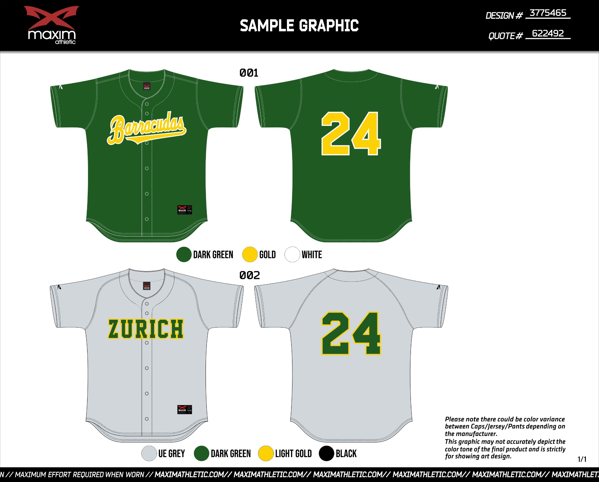 Maxim Computergrafik eines individuellen Baseball Jerseys